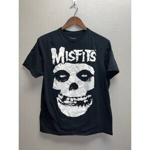 Misfits Skull Shirt Fiend Black White Skeleton Band Tour Concert Tee Medium
